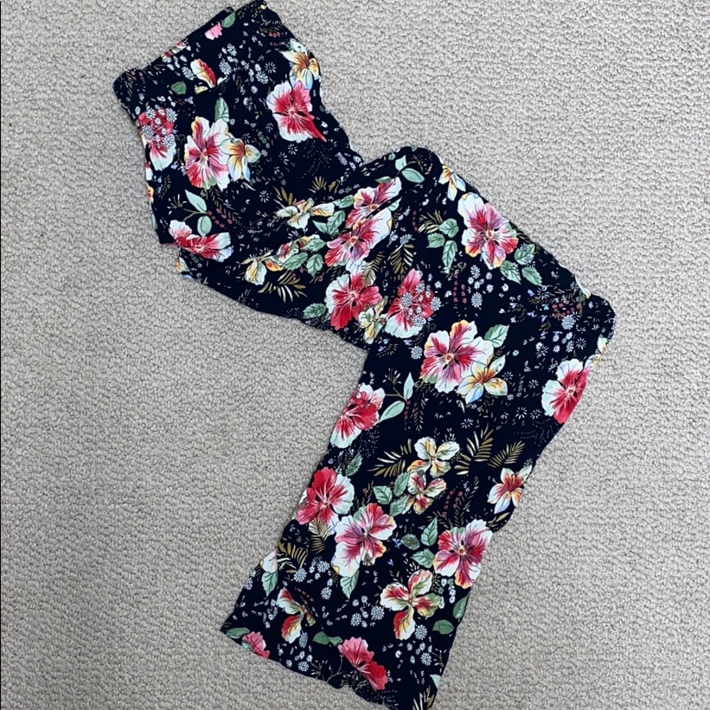 Zara wide leg floral trousers